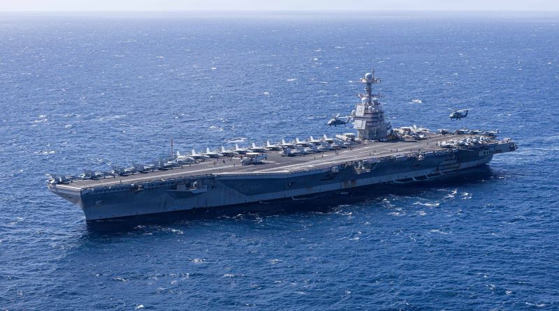 World Largest Aircraft Carrier USS Gerald R Ford Enters Mediterranean As US - Iran War Threat Grows